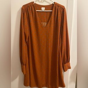 A New Day V neck a line dress- burnt orange - XL